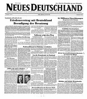 Neues Deutschland Online-Archiv vom 26.05.1948