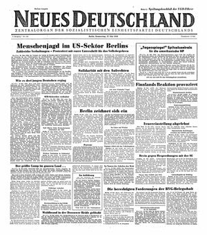 Neues Deutschland Online-Archiv vom 27.05.1948