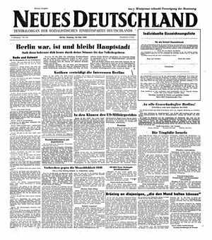 Neues Deutschland Online-Archiv vom 30.05.1948