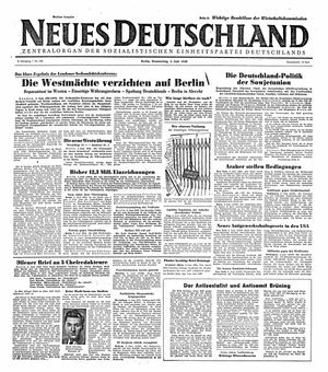 Neues Deutschland Online-Archiv vom 03.06.1948