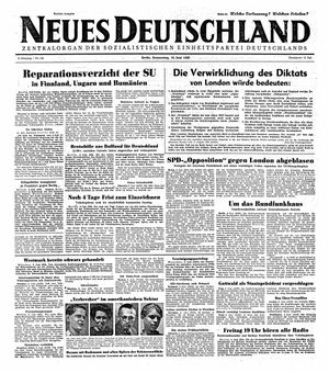 Neues Deutschland Online-Archiv vom 10.06.1948
