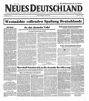 Neues Deutschland Online-Archiv vom 19.06.1948