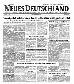 Neues Deutschland Online-Archiv vom 22.06.1948