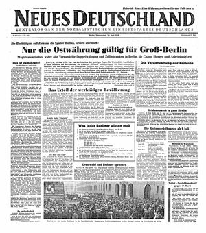 Neues Deutschland Online-Archiv vom 24.06.1948