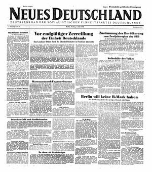 Neues Deutschland Online-Archiv vom 02.07.1948