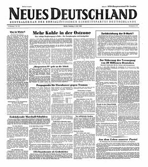 Neues Deutschland Online-Archiv vom 04.07.1948