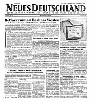 Neues Deutschland Online-Archiv vom 09.07.1948