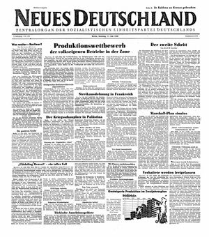 Neues Deutschland Online-Archiv vom 11.07.1948
