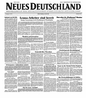 Neues Deutschland Online-Archiv vom 13.07.1948