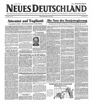 Neues Deutschland Online-Archiv vom 15.07.1948