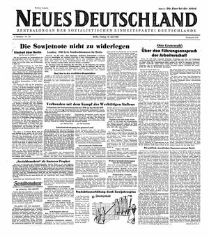 Neues Deutschland Online-Archiv vom 16.07.1948