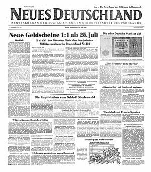 Neues Deutschland Online-Archiv vom 24.07.1948