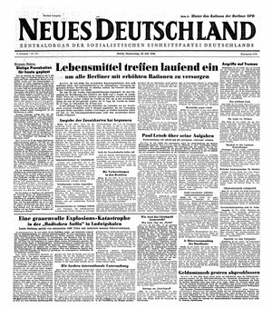 Neues Deutschland Online-Archiv vom 29.07.1948