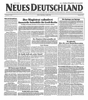 Neues Deutschland Online-Archiv vom 05.08.1948