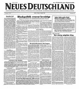 Neues Deutschland Online-Archiv vom 06.08.1948