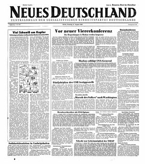 Neues Deutschland Online-Archiv vom 08.08.1948