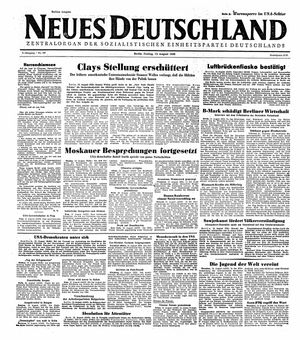 Neues Deutschland Online-Archiv vom 13.08.1948