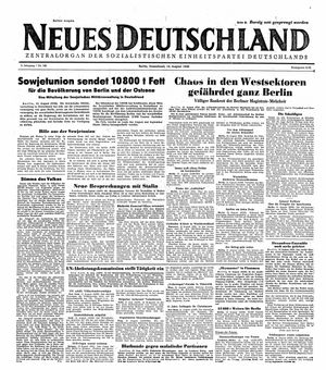 Neues Deutschland Online-Archiv vom 14.08.1948