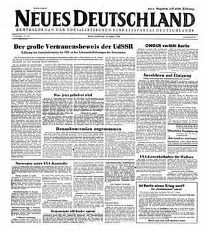Neues Deutschland Online-Archiv vom 19.08.1948