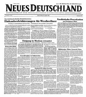 Neues Deutschland Online-Archiv vom 20.08.1948