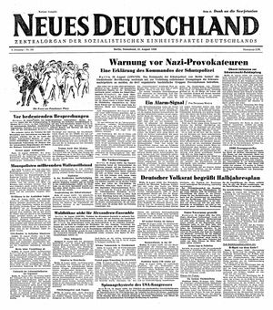 Neues Deutschland Online-Archiv vom 21.08.1948