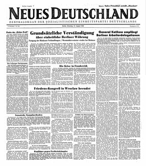Neues Deutschland Online-Archiv vom 31.08.1948