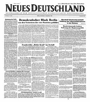 Neues Deutschland Online-Archiv vom 04.09.1948