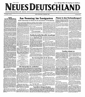 Neues Deutschland Online-Archiv vom 09.09.1948