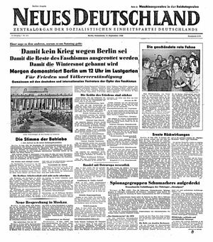 Neues Deutschland Online-Archiv vom 11.09.1948