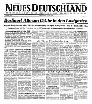 Neues Deutschland Online-Archiv vom 12.09.1948