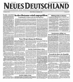 Neues Deutschland Online-Archiv vom 15.09.1948