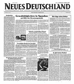 Neues Deutschland Online-Archiv vom 16.09.1948