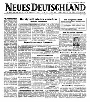 Neues Deutschland Online-Archiv vom 18.09.1948