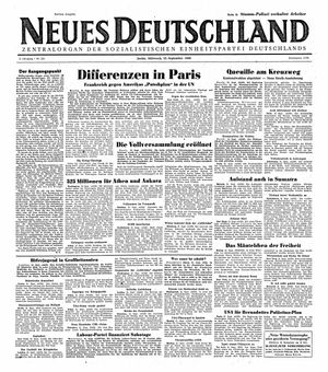Neues Deutschland Online-Archiv vom 22.09.1948