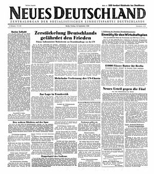 Neues Deutschland Online-Archiv vom 24.09.1948