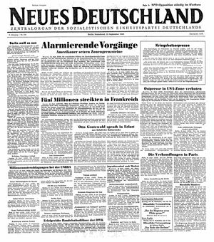 Neues Deutschland Online-Archiv vom 25.09.1948
