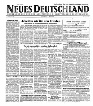 Neues Deutschland Online-Archiv vom 01.10.1948