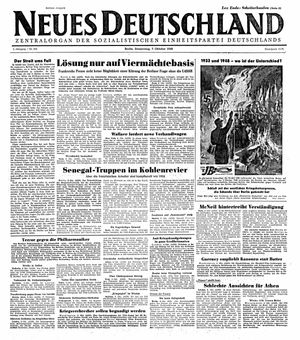 Neues Deutschland Online-Archiv vom 07.10.1948