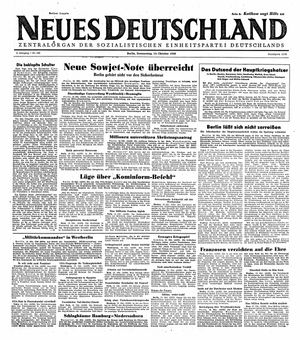 Neues Deutschland Online-Archiv on Oct 14, 1948