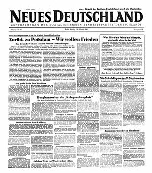 Neues Deutschland Online-Archiv vom 24.10.1948