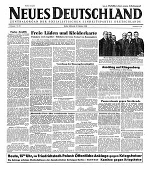 Neues Deutschland Online-Archiv vom 27.10.1948