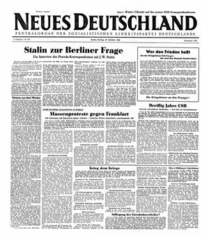Neues Deutschland Online-Archiv vom 29.10.1948