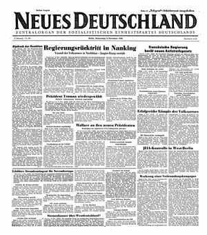 Neues Deutschland Online-Archiv vom 04.11.1948