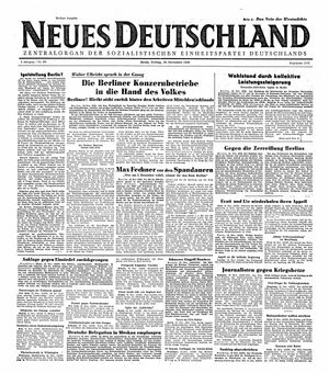 Neues Deutschland Online-Archiv vom 19.11.1948