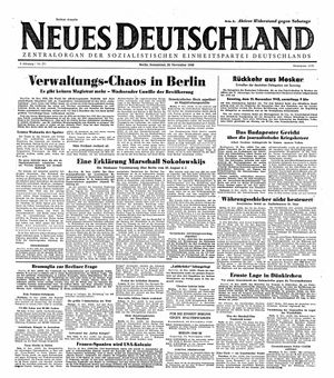 Neues Deutschland Online-Archiv vom 20.11.1948