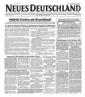 Neues Deutschland Online-Archiv vom 25.11.1948