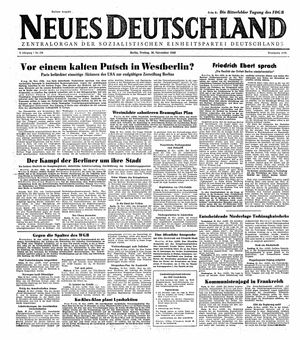 Neues Deutschland Online-Archiv vom 26.11.1948