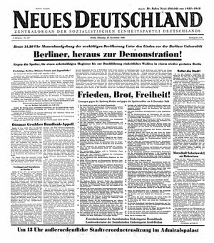 Neues Deutschland Online-Archiv vom 30.11.1948