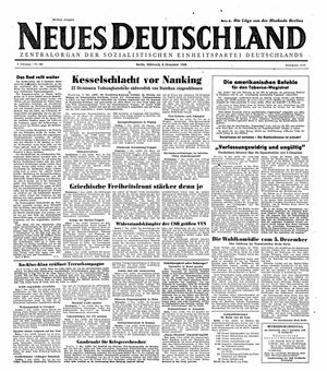 Neues Deutschland Online-Archiv vom 08.12.1948