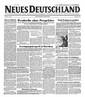 Neues Deutschland Online-Archiv vom 16.12.1948